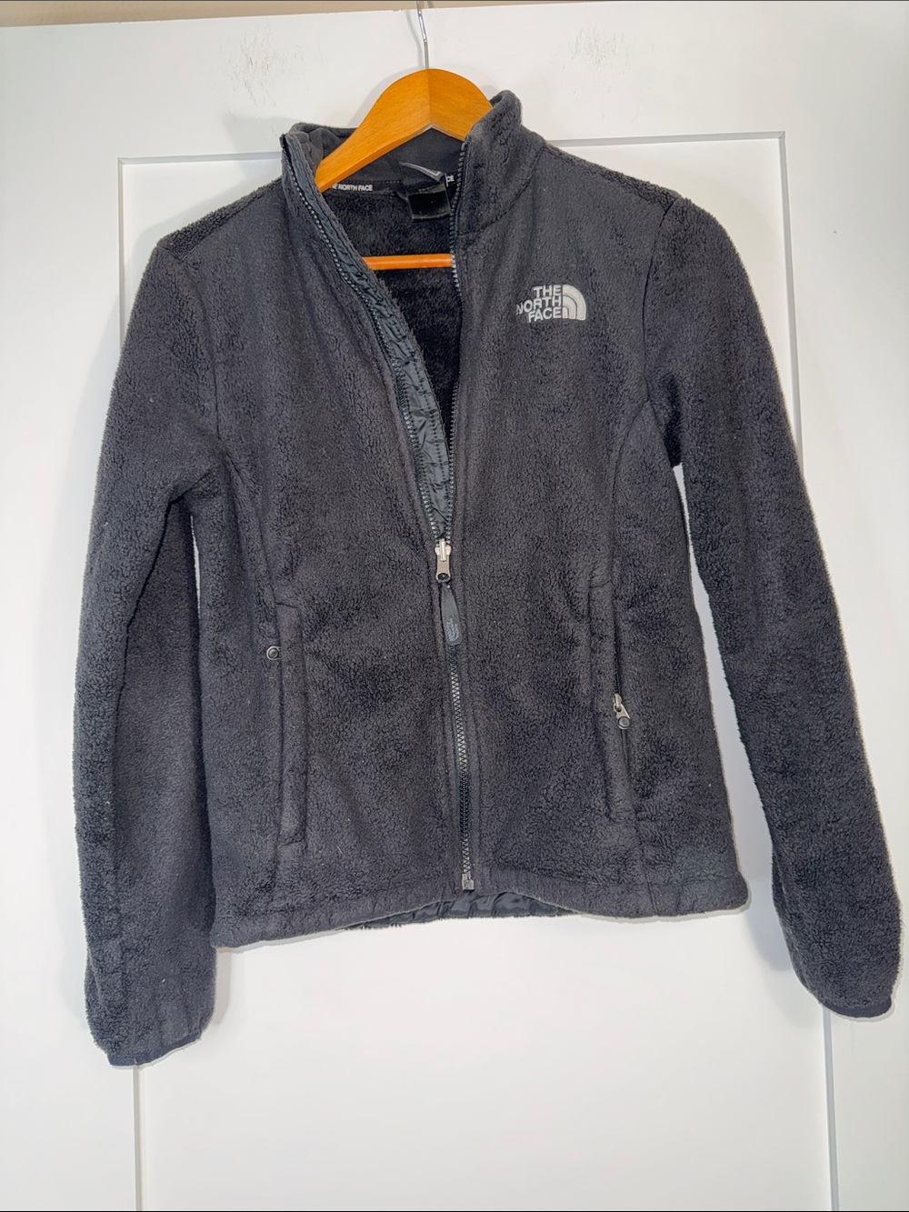 The North Face Black Fleece Teddy bear Zip Jacket Sz XS outdoor Gorpcore